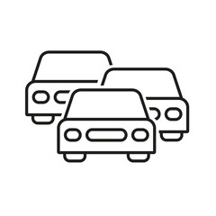 Traffic jam icon, isolated on white background, vector illustration