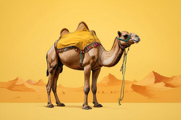 camel on yellow background
