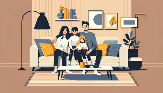 Family Photo graphic illustration