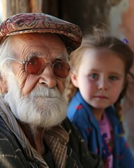 grandpa and granddaughter - ai-generiert