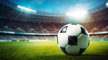 Fototapeta premium A football is played in huge stadium