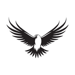 Flying eagle with wings. Eagle logo. Bird flying silhouette. bird fly