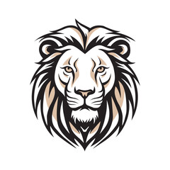 Fototapeta premium Lion king head logo tattoo symbol. Face of a lion. line art illustration