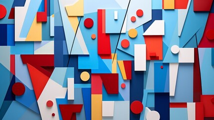 Obraz premium Geometric Abstraction: Dynamic Shapes and Colors