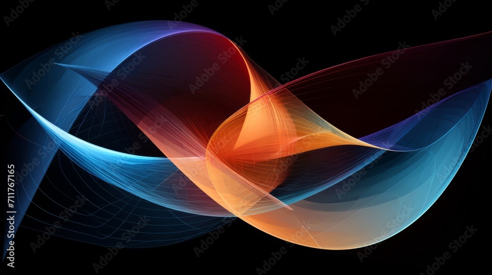 Canvas Prints abstract colorful light waves