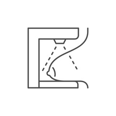 Mammography process line outline icon