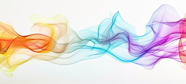 Abstract Colourful Smoke Wave.
Flowing abstract smoke in vibrant colors against a white background.