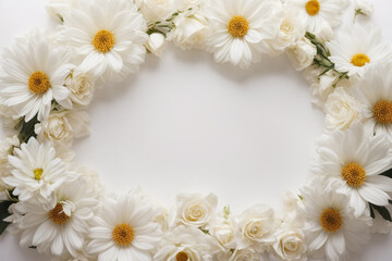Fototapeta na wymiar circle shaped wreath of flowers 