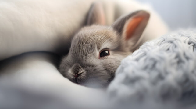 a close up of a rabbit