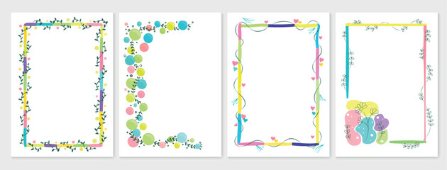 Four vector illustrations of decorative frames in marker-style. Perfect for embellishing planners, letters, and other creative projects