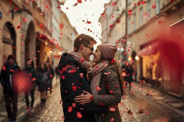 People in love celebrating valentines day for the day of love pragma - obrazy, fototapety, plakaty