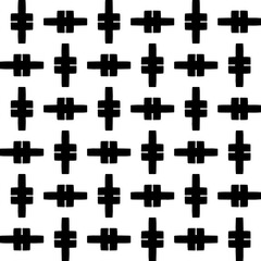 Obraz premium Black figures on a whire background. Seamless texture for fashion, textile design, on wall paper, wrapping paper, fabrics and home decor. Simple repeat pattern.