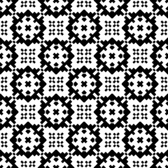 Black figures on a whire background. Seamless texture for fashion, textile design,  on wall paper, wrapping paper, fabrics and home decor. Simple repeat pattern.