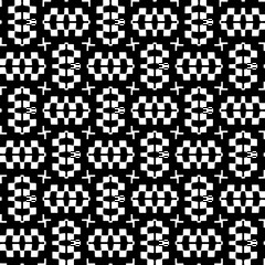 Fototapeta premium Abstract black figures on a whire background. Seamless texture for fashion, textile design, on wall paper, wrapping paper, fabrics and home decor. Simple repeat pattern.