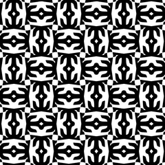 Abstract black figures on a whire background. Seamless texture for fashion, textile design,  on wall paper, wrapping paper, fabrics and home decor. Simple repeat pattern.