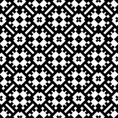 Abstract black figures on a whire background. Seamless texture for fashion, textile design,  on wall paper, wrapping paper, fabrics and home decor. Simple repeat pattern.