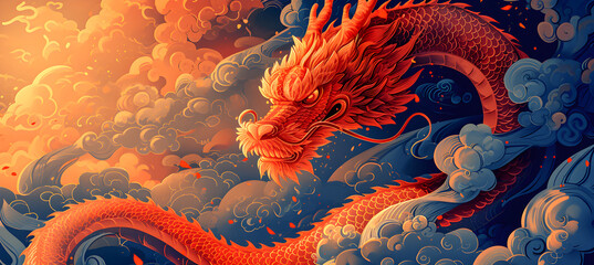 Chinese New Year dragon - obrazy, fototapety, plakaty