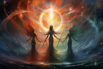 Celestial guardians of the stars, protecting the cosmic balance with their celestial might - Generative AI