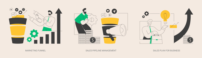 Business strategy abstract concept vector illustrations.