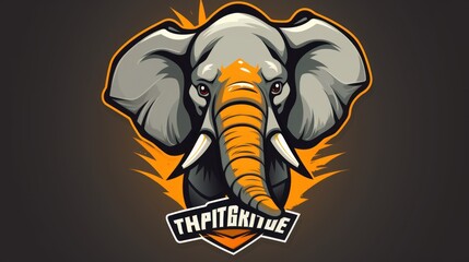 Fototapeta premium Elephant mascot logo background AI generated image
