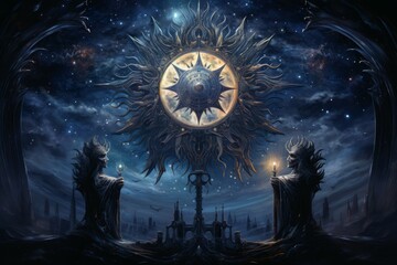 Fototapeta premium Celestial guardians of the stars, protecting the cosmic balance with their celestial might - Generative AI
