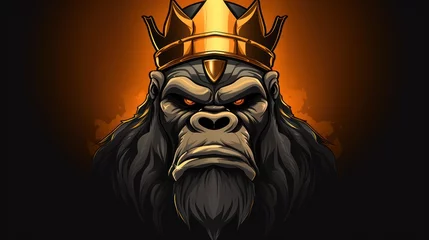Foto op Plexiglas King kong mascot logo background AI generated image © mryanfahrudin1
