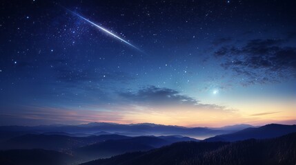 Fototapeta premium Celestial event meteor breaking