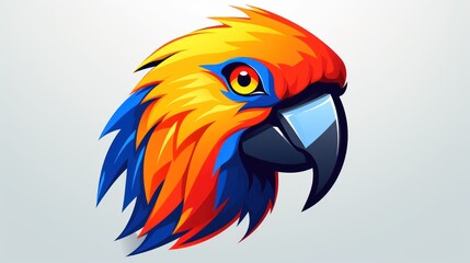 Parrot head mascot logo background AI generated image