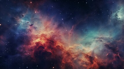Cosmic nebula ablaze colorful gases