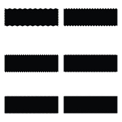 Set of 6 Wavy Edge Rectangle Shapes Icon Set. Vector illustration. Eps file 1.