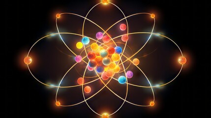 Atomic model with protons, neutrons, and electrons