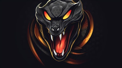 Viper snake mascot logo background AI generated image