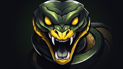 Viper snake mascot logo background AI generated image - obrazy, fototapety, plakaty
