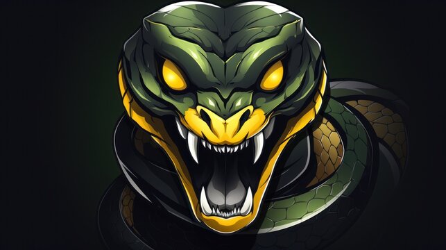 Viper snake mascot logo background AI generated image
