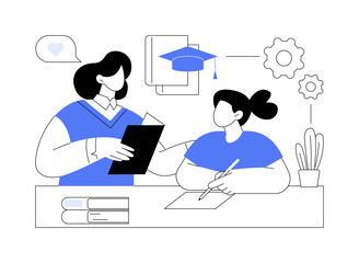 Tutor isolated cartoon vector illustrations.