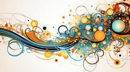 Dynamic abstract background with circles and swirls