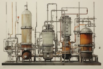 Industrial zone, oil refining equipment, Modern technologies