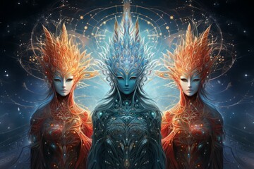 Celestial guardians of the stars, protecting the cosmic balance with their celestial might - Generative AI