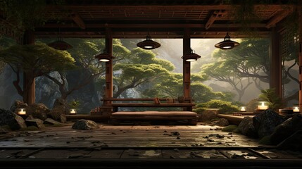 Obraz premium View of the town. AI generated art illustration.