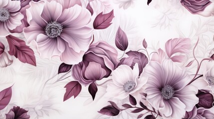 Beautiful flower pattern up close on a clean white background