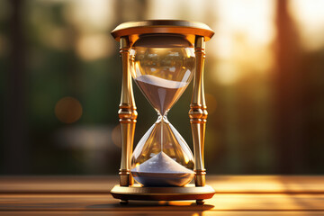 Hourglass, sand timer, business deadline concept