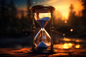 Hourglass, sand timer, business deadline concept