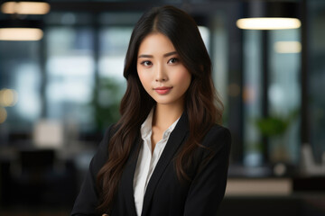 Obraz premium Beautiful Asian woman in business suit