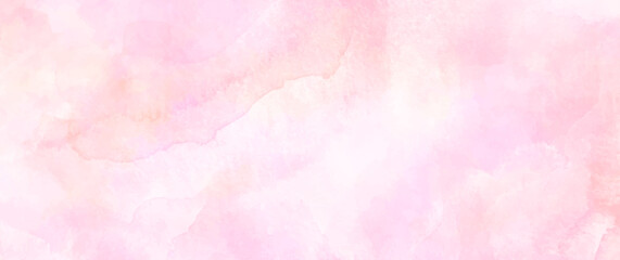 Abstract pink watercolor vector art background for cards, flyer, poster, banner and cover design. Hand drawn flower illustration for Valentines Day. Watercolor brush strokes. Rose. Flower backdrop.