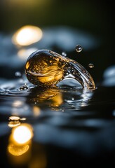 water drop blurry, depth of field,