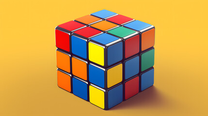 a colorful cube with black edges