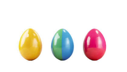 Easter eggs on transparent background. 3d render. Happy Easter concept.