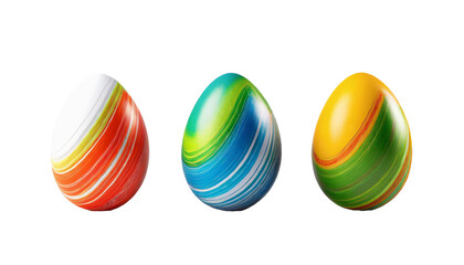 Obraz premium Easter eggs on transparent background. 3d render. Happy Easter concept.