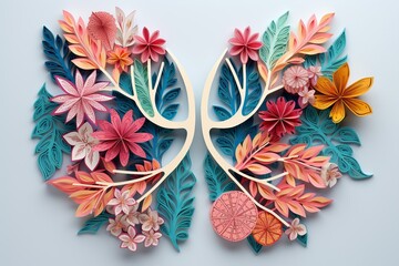 Artistic Mask Made of Colorful Paper Flowers