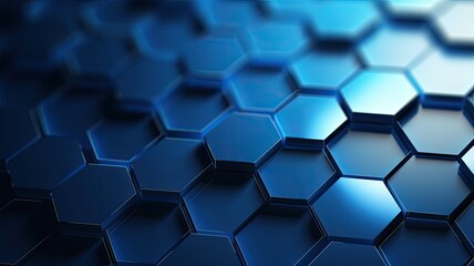 an abstract blue technology hexagonal background, in a minimalist modern style, capturing the essence of technological sophistication and simplicity. - obrazy, fototapety, plakaty